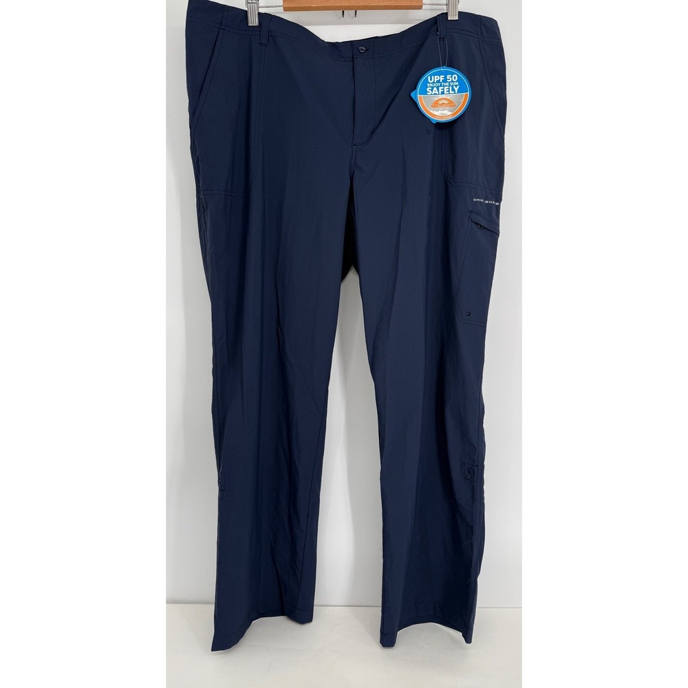 Columbia PFG Navy Blue Omni-Shade UPF 50 Fishing Pants Plus Sz 22W